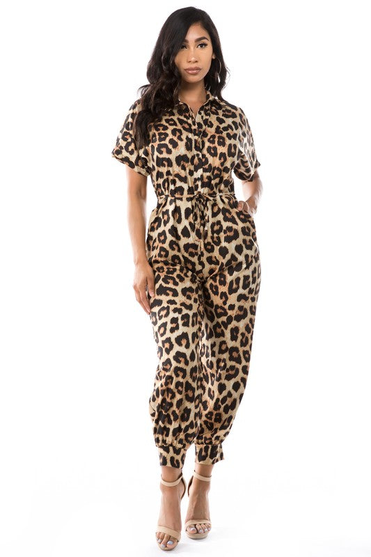 Leopard Print Jumpsuit - Scarvesnthangs