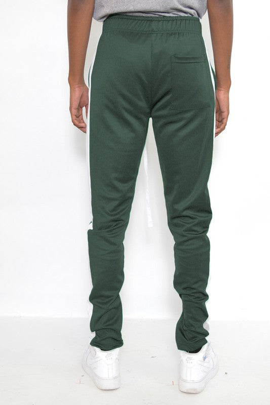 Single Stripe Track Pant (Olive White)