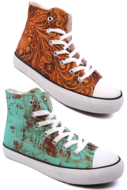 High Top Canvas Sneaker - Scarvesnthangs