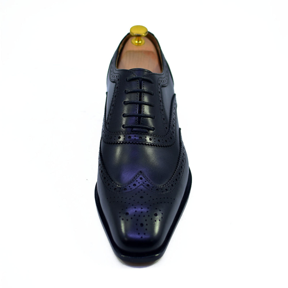 Lincoln - Black Calf Brogue Shoes-1