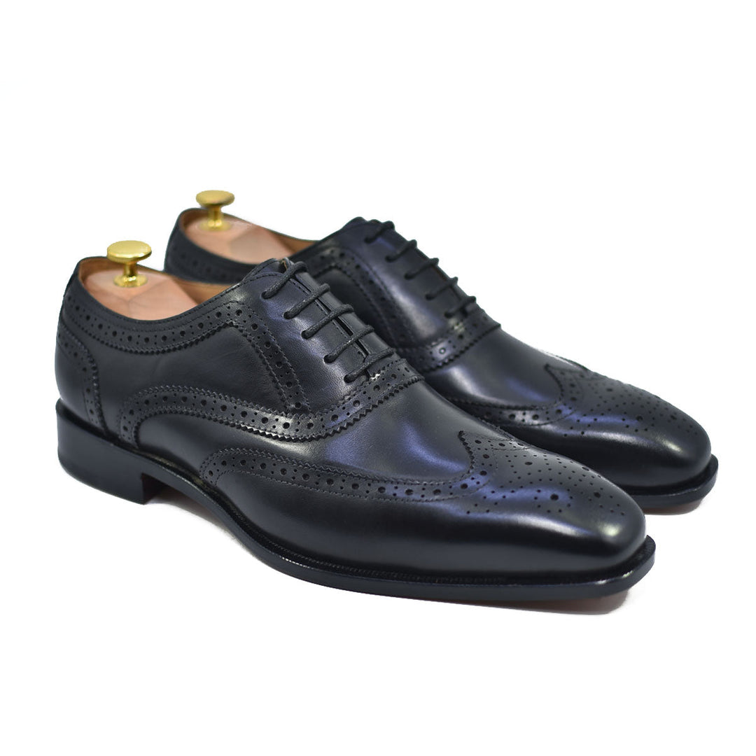 Lincoln - Black Calf Brogue Shoes-0