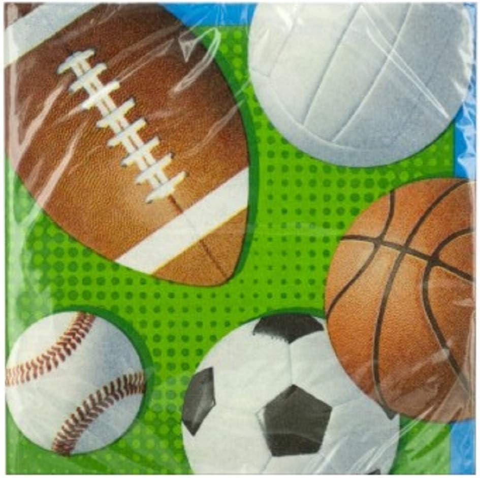 Celebrate Sports Beverage (Set of 4) and Luncheon Napkins (Set of 4)