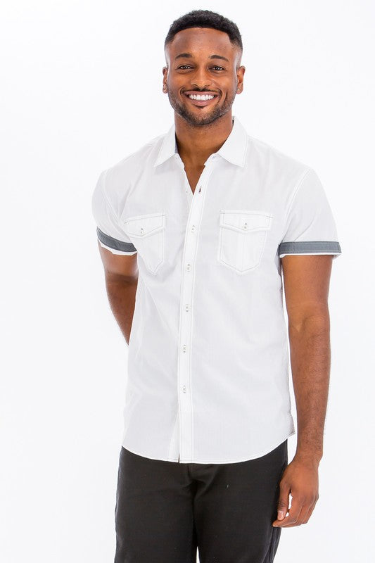 Casual Short Sleeve Solid Shirts - Scarvesnthangs