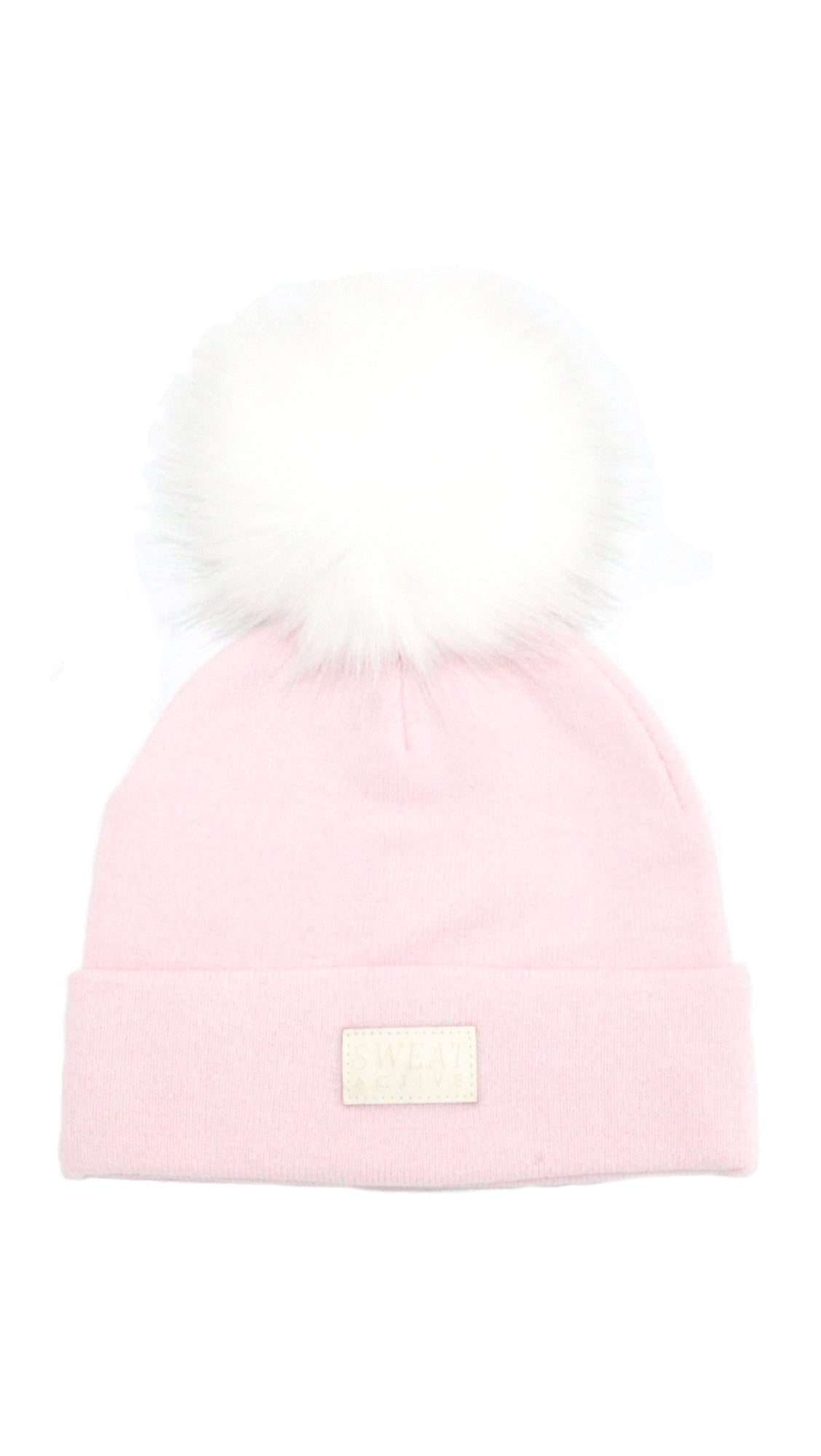 Fur Pom Beanie Hat - Light Pink-0