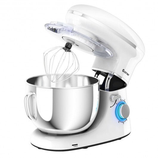 6.3 Quart Tilt-Head Food Stand Mixer 6 Speed 660W-White - Color: White - Scarvesnthangs