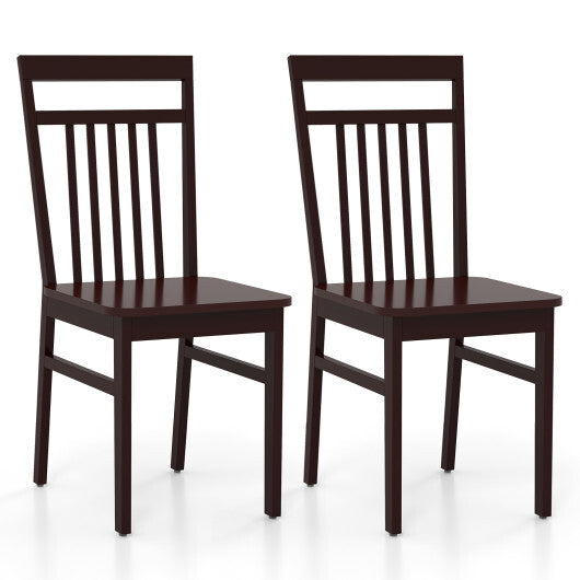Set of 2 Farmhouse Dining Chair with Slanted High Backrest - Scarvesnthangs