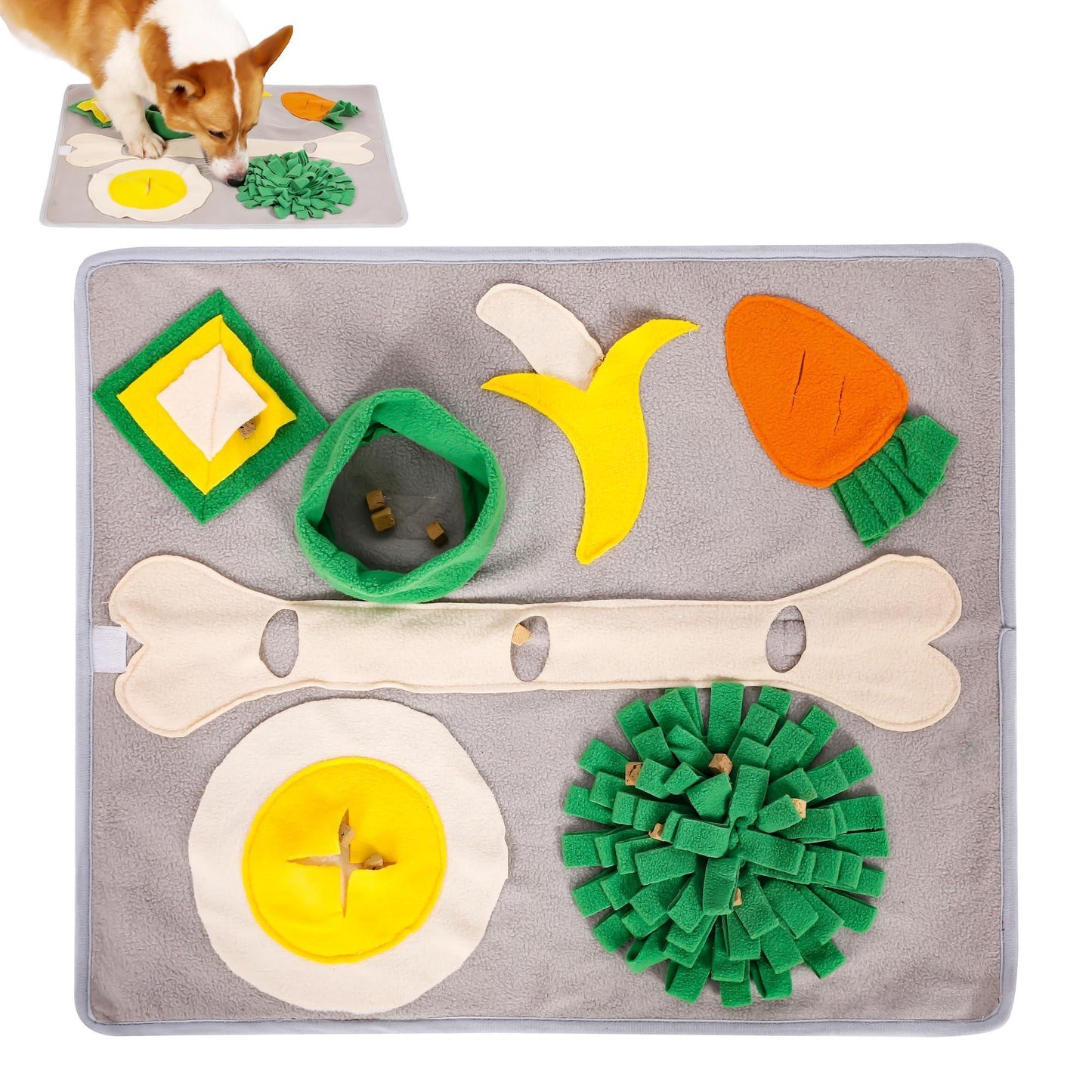 Snuffle Mat for Dogs Large Breed Keeps Pets Busy Indoors Comfortable to Lay On Soft Foraging Mat for Rabbits & Cats Interactive Enrichment Toy Slows Down Feeding Alternative to Bowls