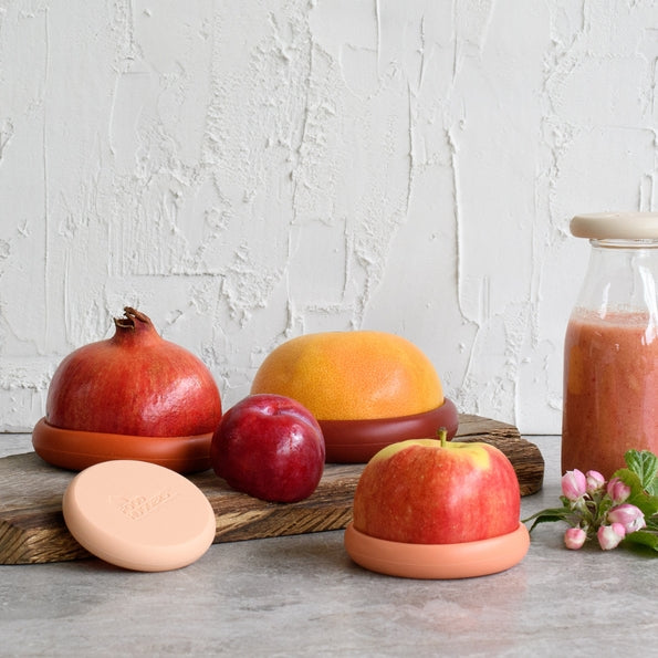 Terra Cotta Food Huggers – Set of 5 Reusable Silicone Food Savers