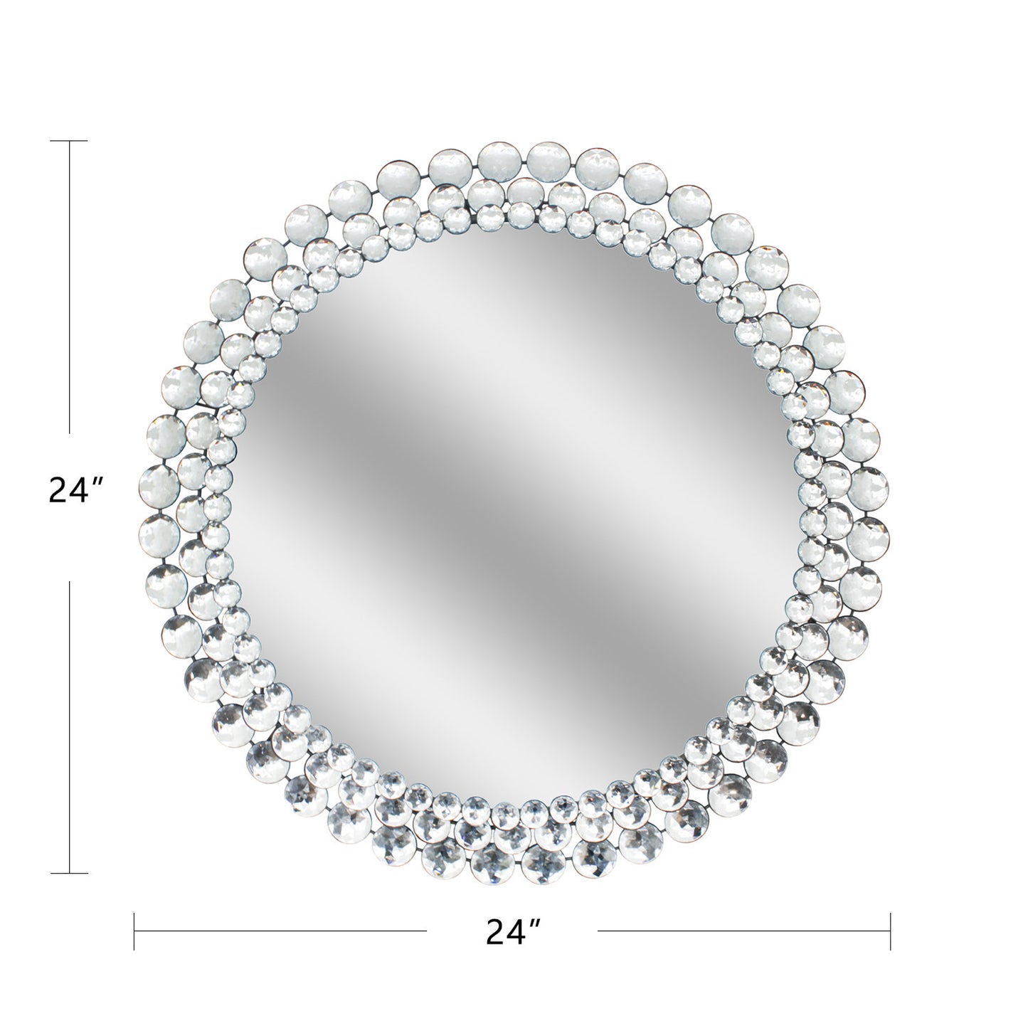 Round Beaded Wall Glam Mirror
