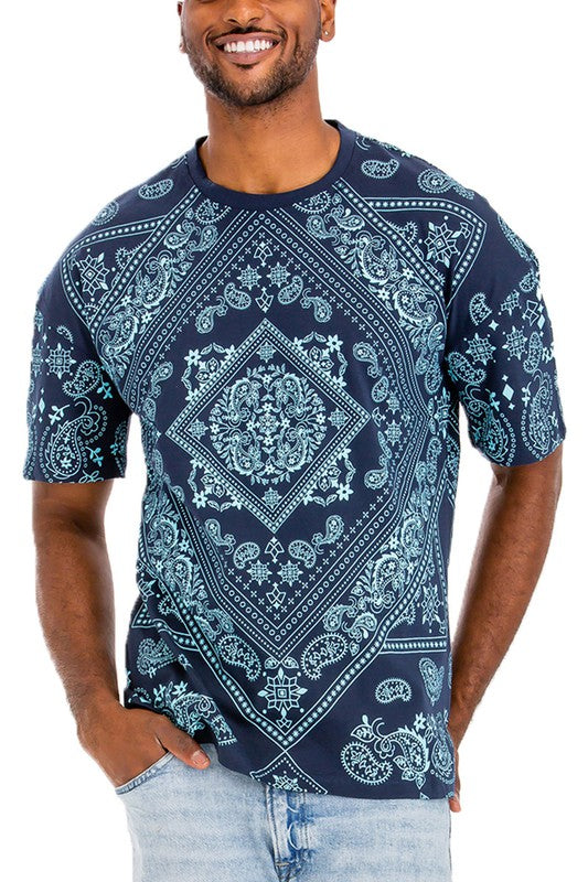 Weiv Mens Bandana Print TShirt - Scarvesnthangs