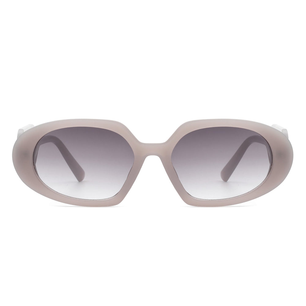 Glittera - Rectangle Retro Oval Chic Round Lens Leaf Design Fashion Sunglasses-1
