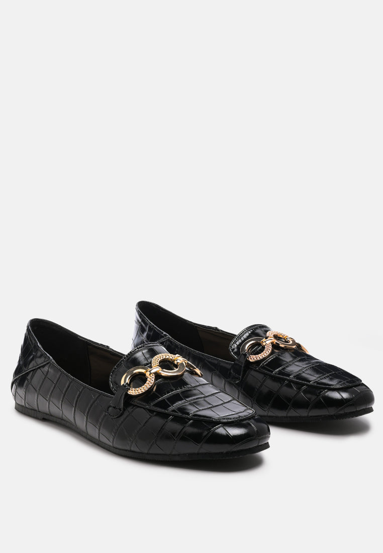 wibele croc textured metal show detail loafers-11