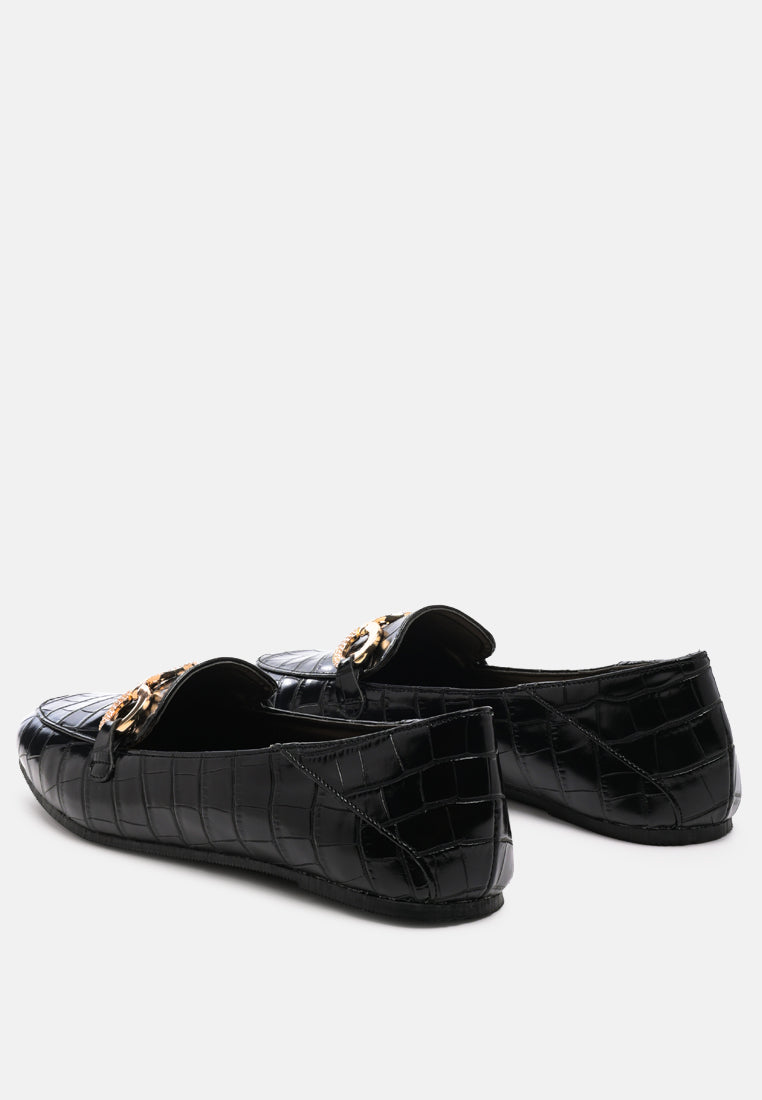 wibele croc textured metal show detail loafers-12