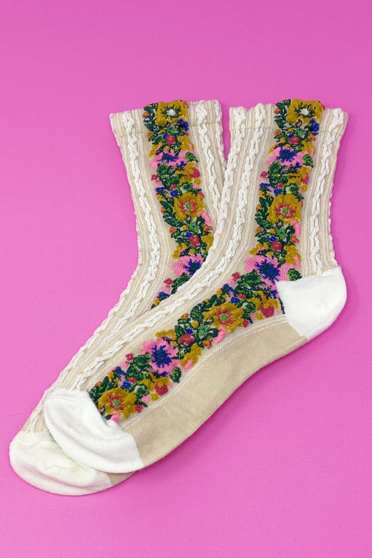 Noble Floral Beauty Socks - Scarvesnthangs