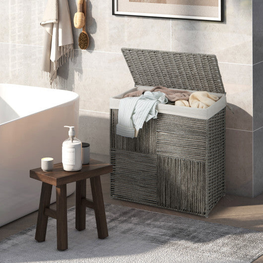 29 Gallons Laundry Hamper with Convenient Handles and Removable Liner Bag-Gray - Scarvesnthangs
