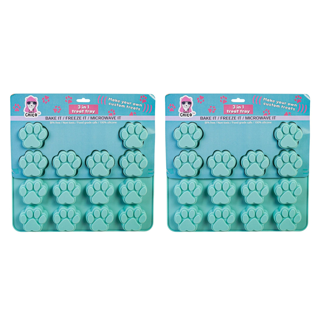 Paw Print 3 in 1 Silicone Baking Treat Tray (2-Pack)-0
