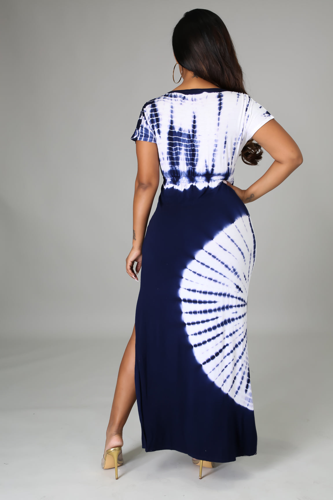 A Lil' Tied Up Dress - Navy - Scarvesnthangs