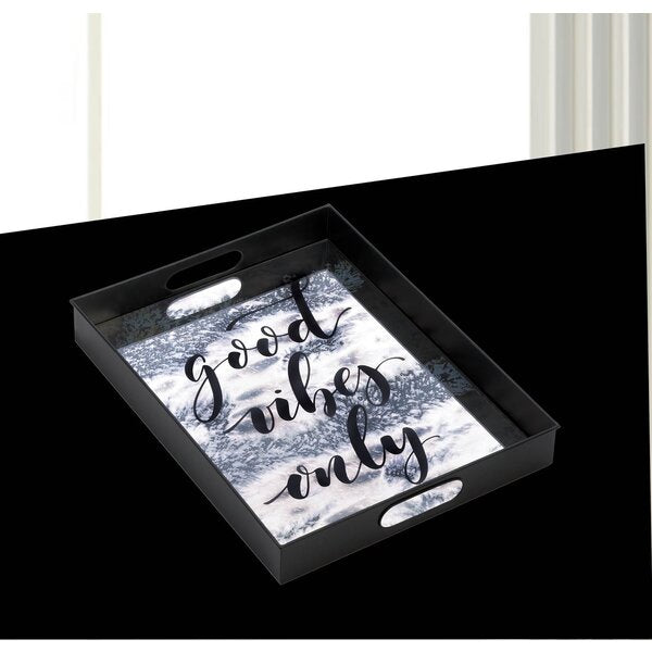 Nikki Chu Good Vibes Only Mirrored Metal Tray - Scarvesnthangs
