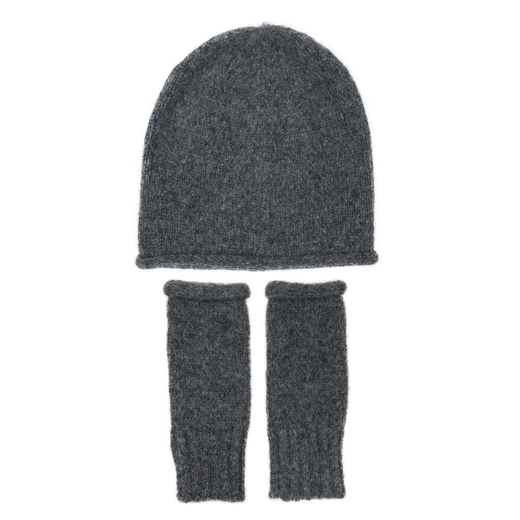 Charcoal Essential Knit Alpaca Beanie-1