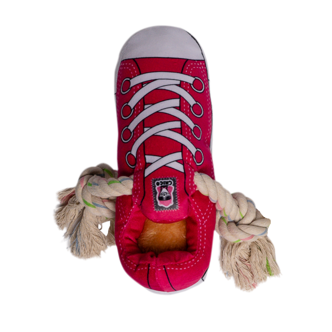 Squeaking Comfort Plush Sneaker Dog Toy - Pink-0