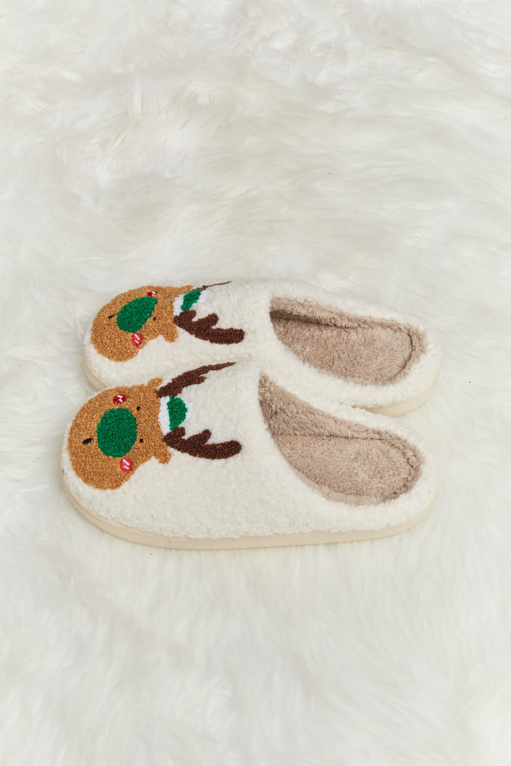 Melody Rudolph Print Plush Slide Slippers - Scarvesnthangs