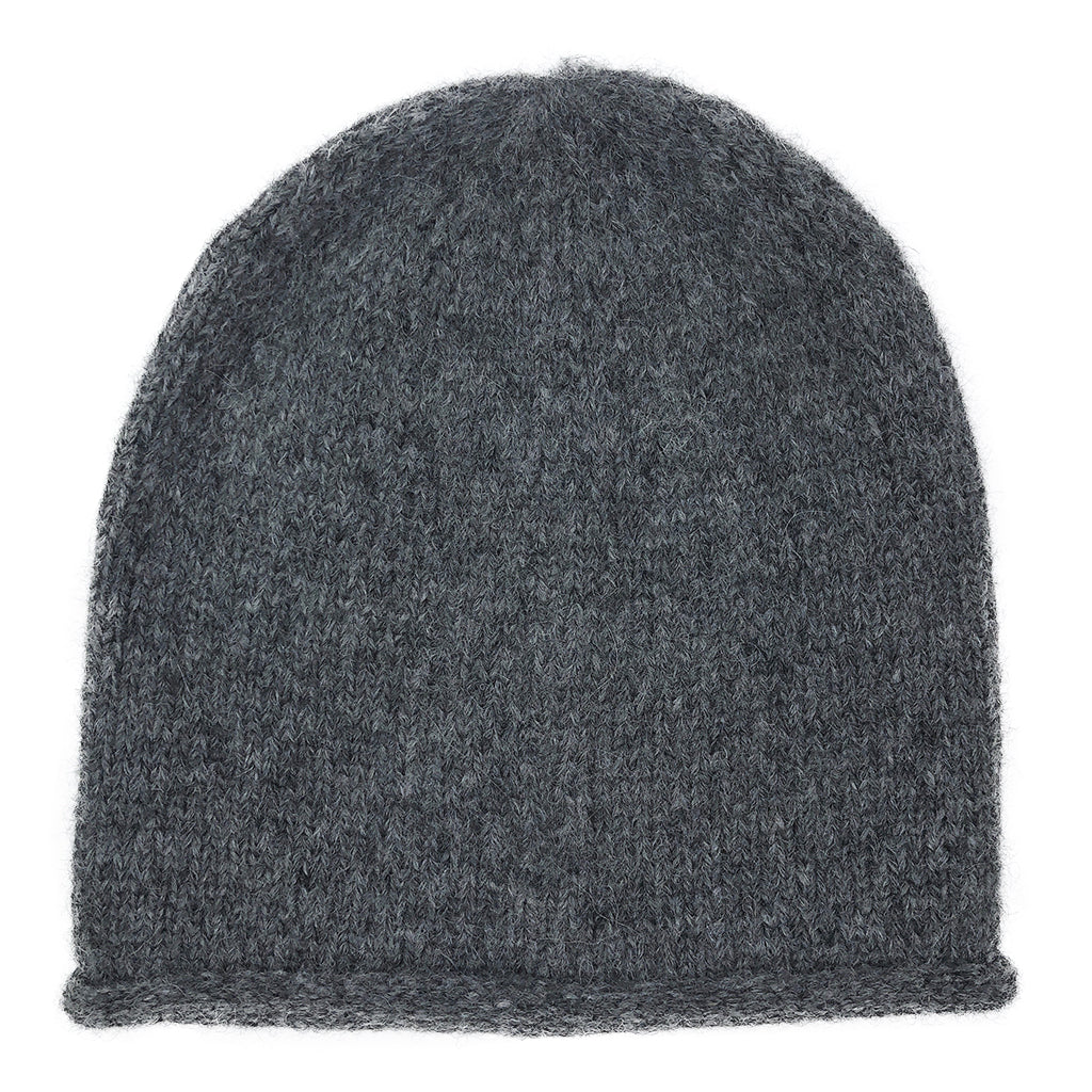 Charcoal Essential Knit Alpaca Beanie-2