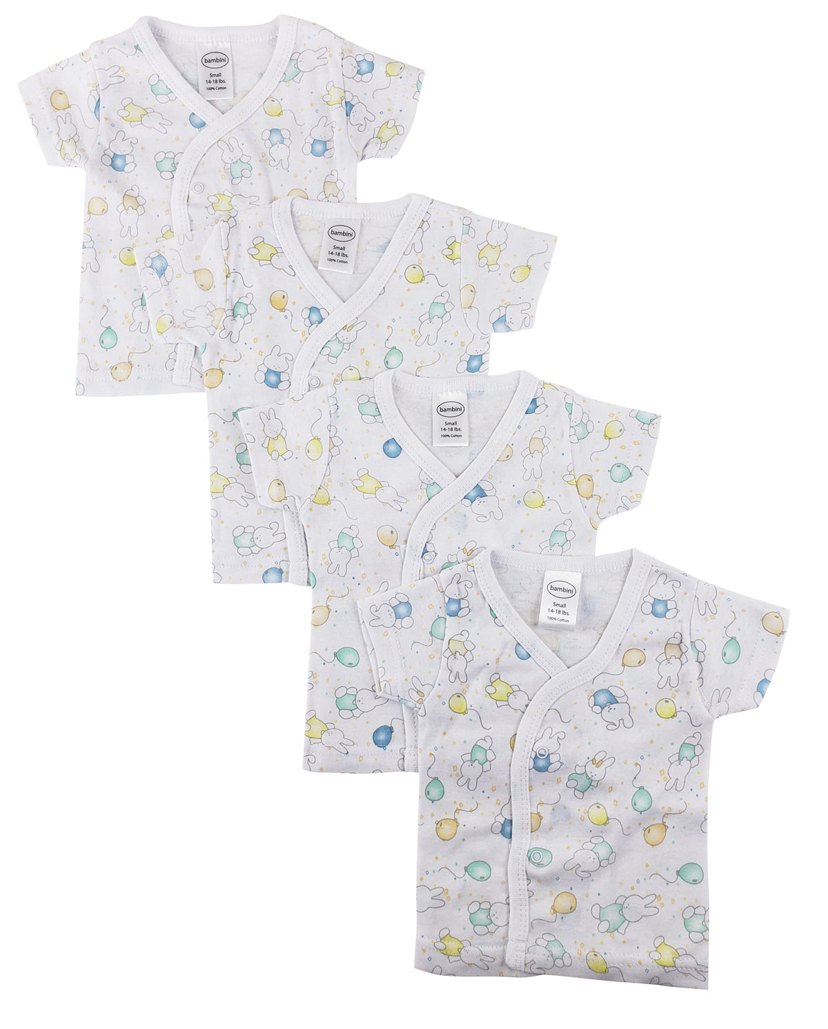 White Side Snap Short Sleeve Shirt - 4 Pack CS_0205
