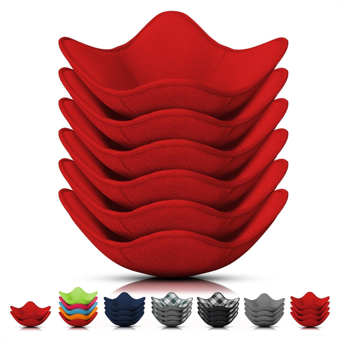 6 Pcs Soup Bowl Holders for Hot Food – Heat Resistant Fabric Soup Cozy Bowl Warmer Holder for Kitchen Fits Standard Dishes up to 6.5  & Plates 7.1  – Washable & Reusable  Safe Handling & Trivet Use
