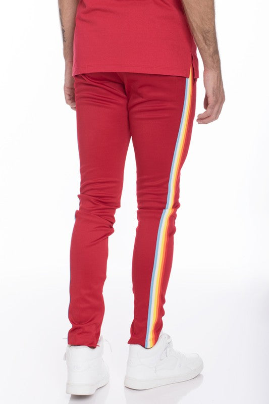 Rainbow Tape Track Pants - Scarvesnthangs