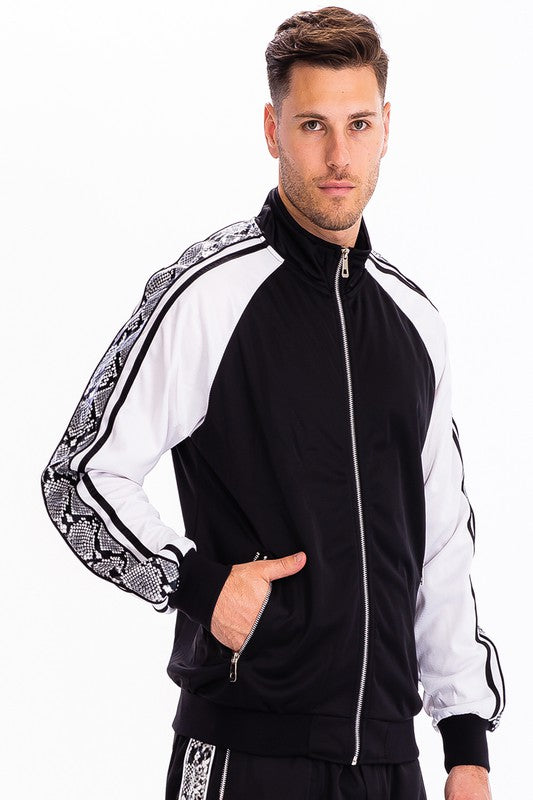 Snake Side Print Track Jacket - Scarvesnthangs