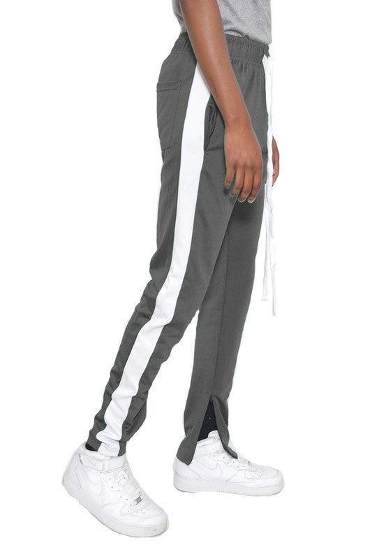 Single Stripe Ankle Zipper Track Pants - Scarvesnthangs