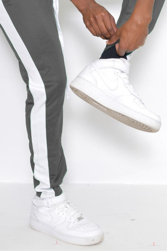 Single Stripe Ankle Zipper Track Pants - Scarvesnthangs