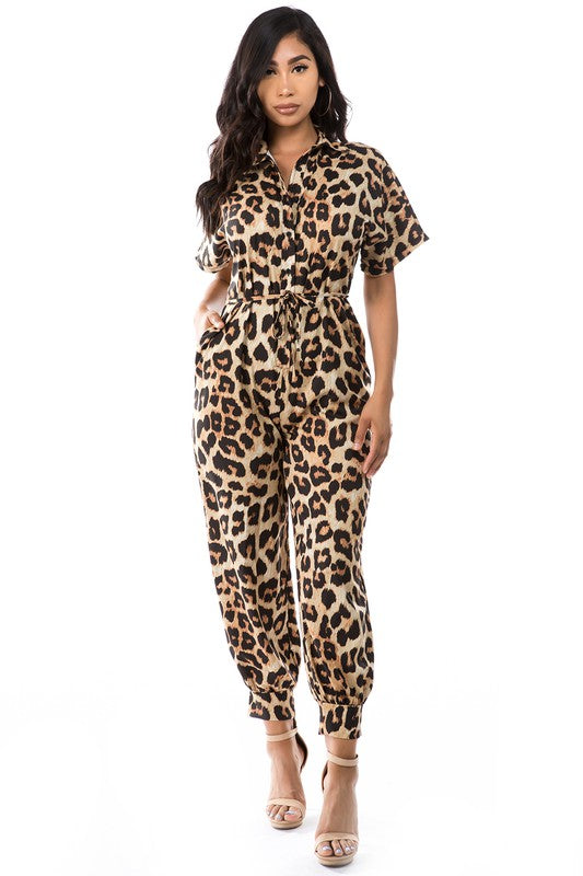 Leopard Print Jumpsuit - Scarvesnthangs