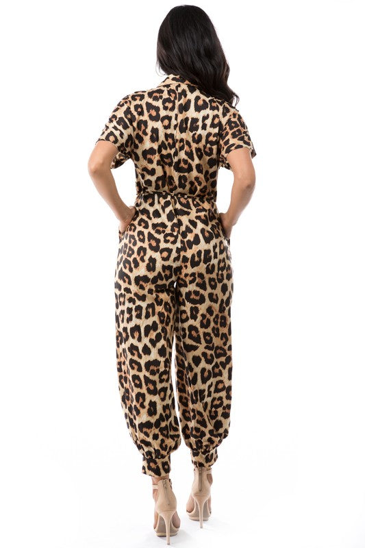 Leopard Print Jumpsuit - Scarvesnthangs