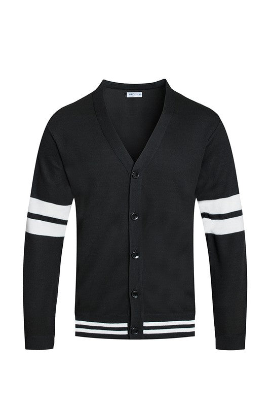 Weiv Mens Two Stripe Button Cardigan - Scarvesnthangs