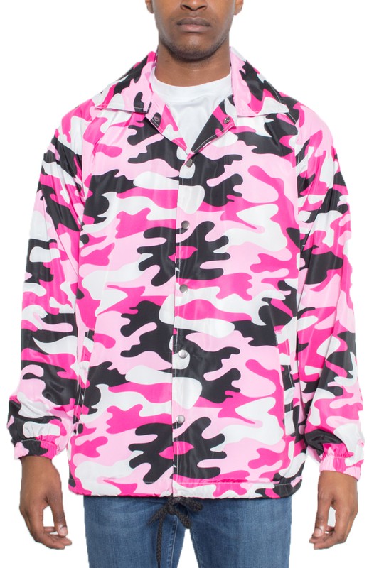 Camo Print Coachs Jacket - Scarvesnthangs