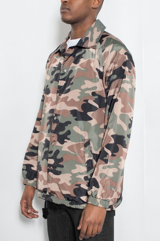 Camo Print Coachs Jacket - Scarvesnthangs