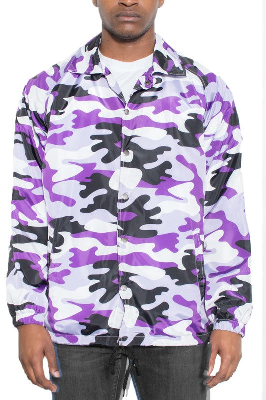 Camo Print Coachs Jacket - Scarvesnthangs