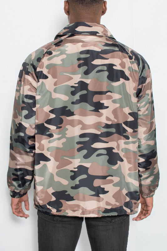 Camo Print Coachs Jacket - Scarvesnthangs