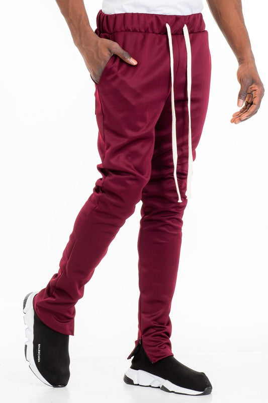 Solid Color Plain Basic Track Pants - Scarvesnthangs