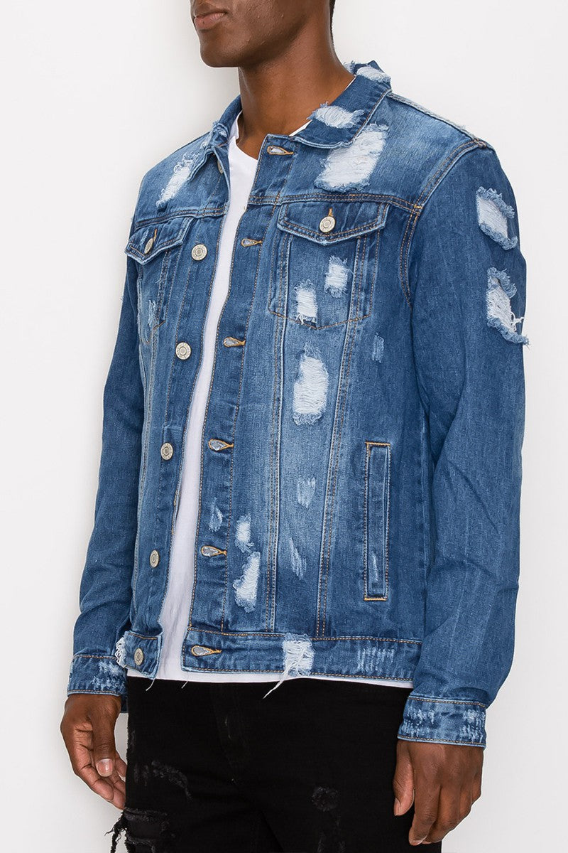 Men's Distressed Denim Jacket