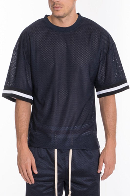 Mesh Sleeve Tape Athletic T-shirt - Scarvesnthangs