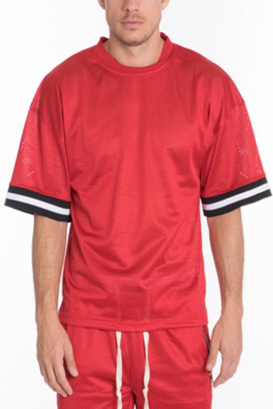 Mesh Sleeve Tape Athletic T-shirt - Scarvesnthangs