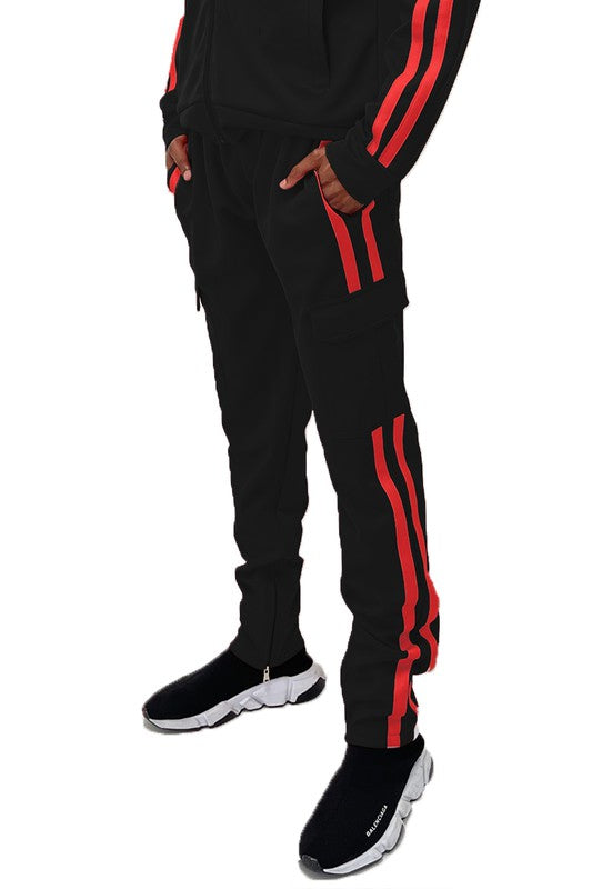 Two Stripe Cargo Pouch Track Pants - Scarvesnthangs