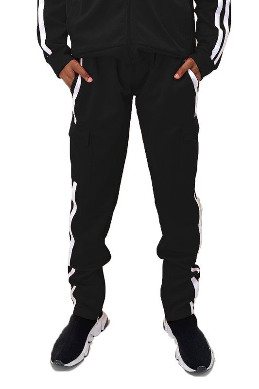 Two Stripe Cargo Pouch Track Pants - Scarvesnthangs