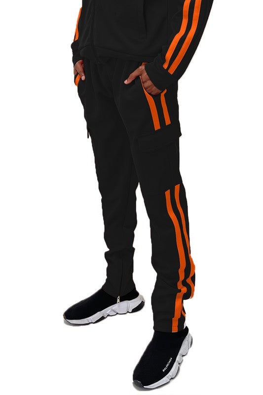 Two Stripe Cargo Pouch Track Pants - Scarvesnthangs