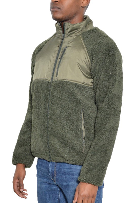 Full Zip Sherpa Fleece Jacket - Scarvesnthangs