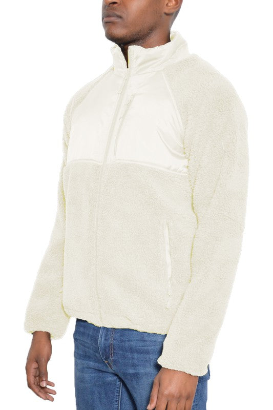 Full Zip Sherpa Fleece Jacket - Scarvesnthangs