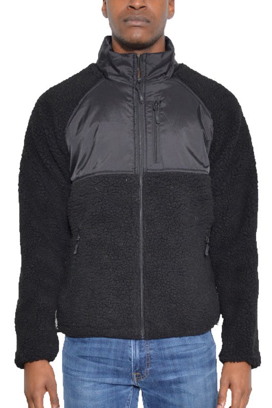 Full Zip Sherpa Fleece Jacket - Scarvesnthangs