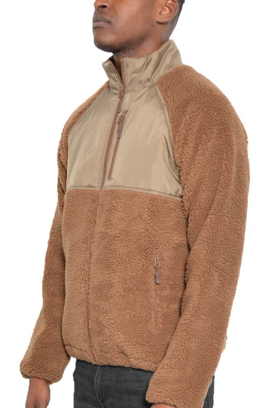 Full Zip Sherpa Fleece Jacket - Scarvesnthangs